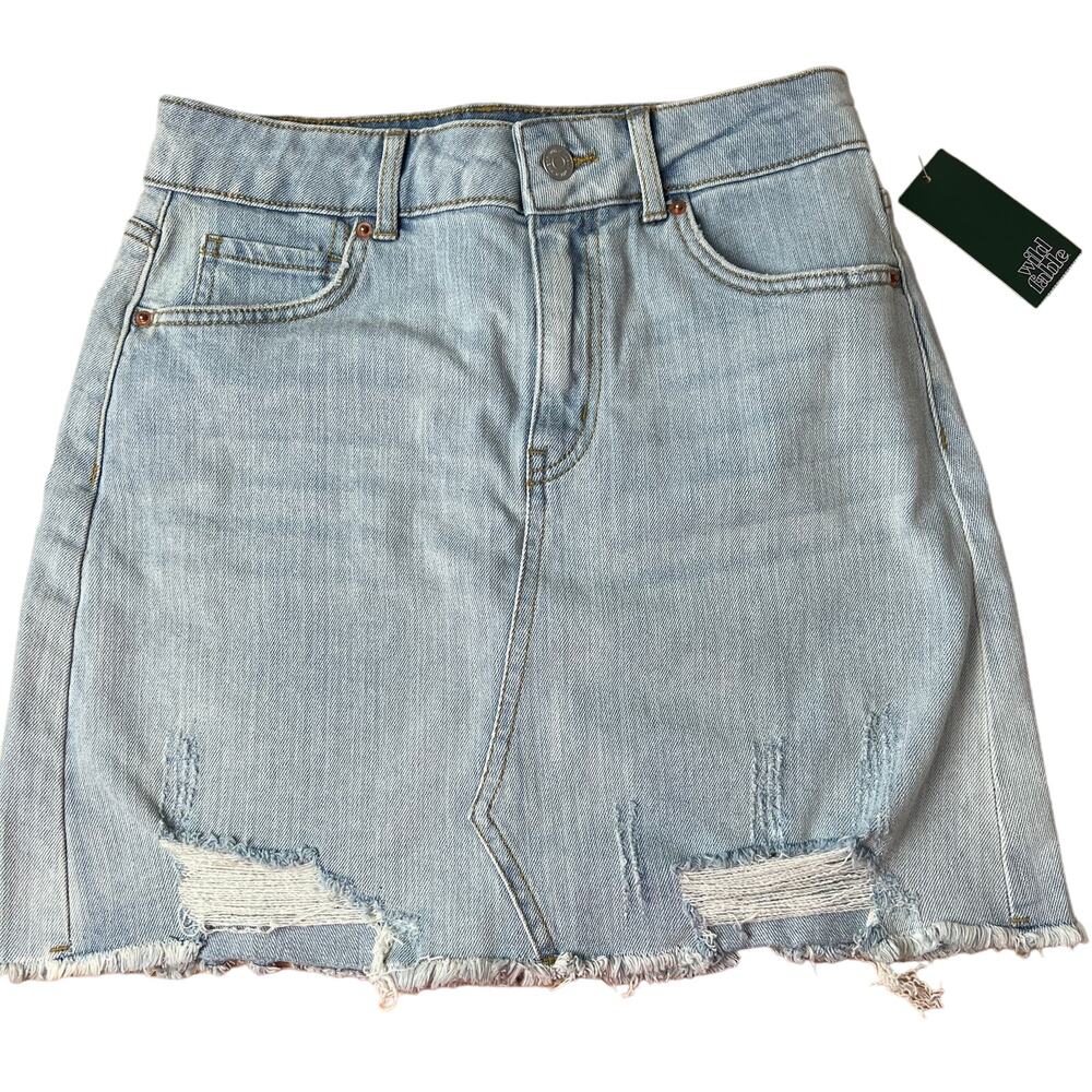 Wild Fable Women's High-Rise Light Wash Denim Mini Skirt - Size 2 - NWT